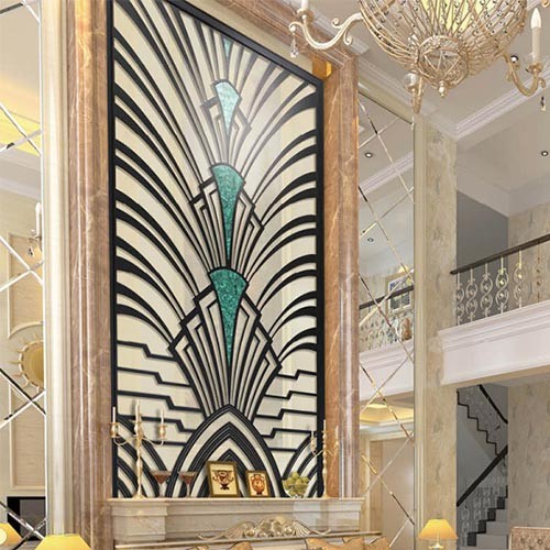 Luxury golden partition wall panel laser cut metal screen